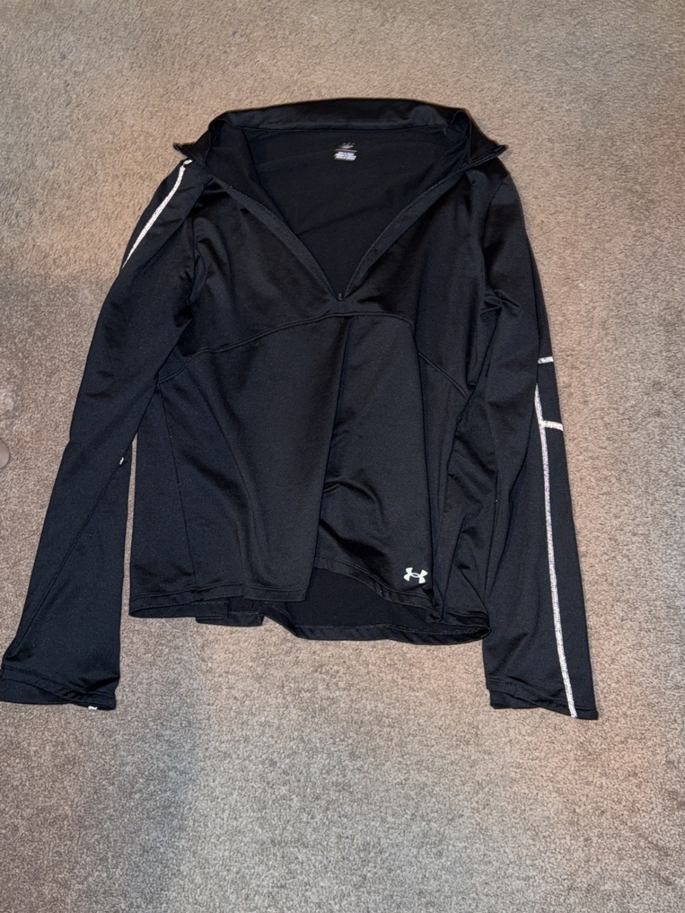 Under Armour Black Half-Zip Performance Jacket with Silver Trim